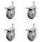 Service Caster 5 Inch Gray Polyurethane Swivel 3/8 Inch Stem Caster Set with Total Lock Brake SCC-TSTTL20S514-PPUB-381615-4 - alternate 1